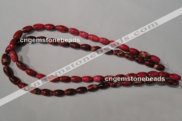 CDE777 15.5 inches 8*13mm rice dyed sea sediment jasper beads