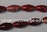 CDE778 15.5 inches 8*16mm rice dyed sea sediment jasper beads