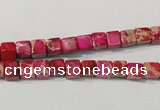 CDE780 15.5 inches 5*5mm cube dyed sea sediment jasper beads