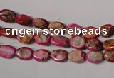 CDE781 15.5 inches 6*8mm oval dyed sea sediment jasper beads