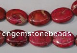 CDE782 15.5 inches 12*16mm oval dyed sea sediment jasper beads