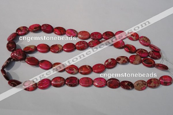 CDE782 15.5 inches 12*16mm oval dyed sea sediment jasper beads