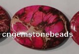 CDE784 15.5 inches 30*40mm oval dyed sea sediment jasper beads