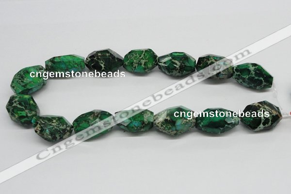 CDE79 15.5 inches 18*28mm faceted nuggets dyed sea sediment jasper beads