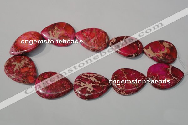 CDE790 15.5 inches 30*40mm flat teardrop dyed sea sediment jasper beads