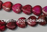 CDE792 15.5 inches 12*12mm heart dyed sea sediment jasper beads