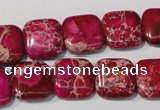 CDE794 15.5 inches 14*14mm square dyed sea sediment jasper beads