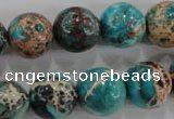 CDE806 15.5 inches 14mm round dyed sea sediment jasper beads wholesale