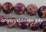 CDE835 15.5 inches 14mm round dyed sea sediment jasper beads wholesale