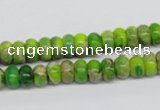 CDE87 15.5 inches 5*8mm rondelle dyed sea sediment jasper beads