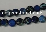 CDE905 15.5 inches 8mm flat round dyed sea sediment jasper beads