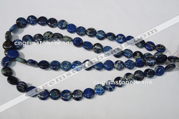 CDE906 15.5 inches 12mm flat round dyed sea sediment jasper beads