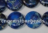 CDE908 15.5 inches 20mm flat round dyed sea sediment jasper beads