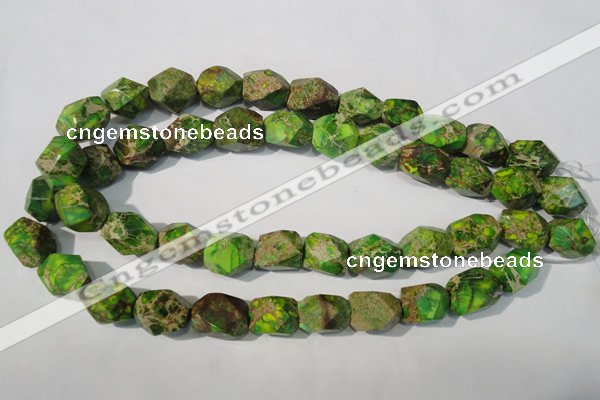 CDE932 15.5 inches 13*17mm faceted nuggets dyed sea sediment jasper beads