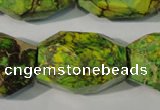 CDE933 15.5 inches 19*30mm faceted nuggets dyed sea sediment jasper beads