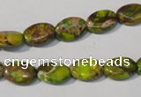 CDE939 15.5 inches 8*12mm oval dyed sea sediment jasper beads