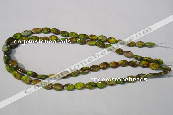 CDE939 15.5 inches 8*12mm oval dyed sea sediment jasper beads