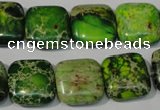 CDE945 15.5 inches 16*16mm square dyed sea sediment jasper beads