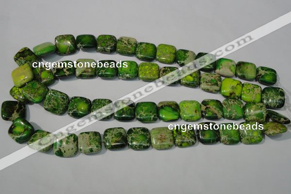 CDE945 15.5 inches 16*16mm square dyed sea sediment jasper beads