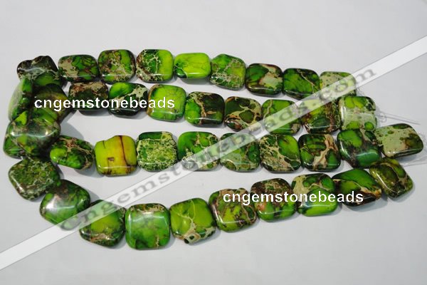 CDE947 15.5 inches 20*20mm square dyed sea sediment jasper beads