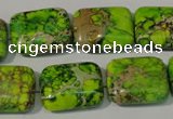 CDE949 15.5 inches 15*20mm rectangle dyed sea sediment jasper beads