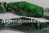 CDE965 15.5 inches 15*45mm faceted rice dyed sea sediment jasper beads