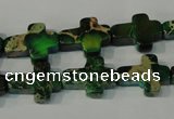 CDE978 15.5 inches 12*16mm cross dyed sea sediment jasper beads