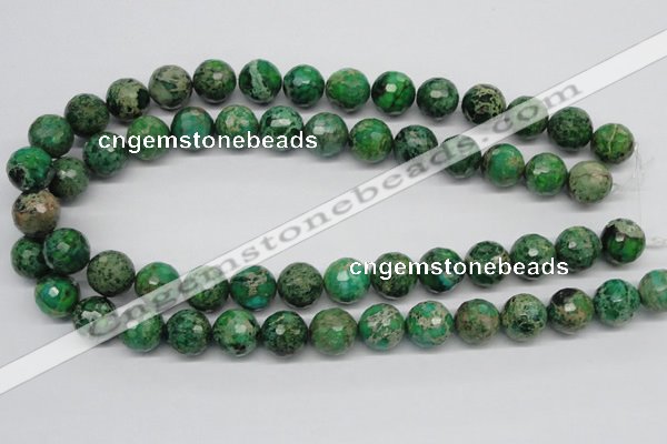 CDE98 15.5 inches 14mm faceted round dyed sea sediment jasper beads