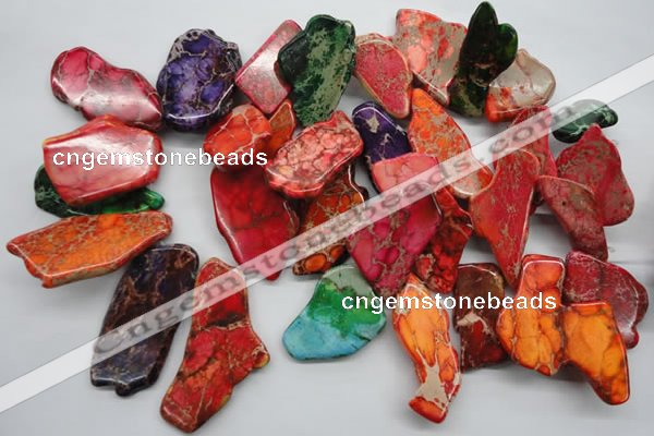 CDE983 15 inches 15*30mm – 26*55mm freeform dyed sea sediment jasper beads