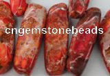 CDE984 15 inches 13*30mm – 16*50mm irregular dyed sea sediment jasper beads