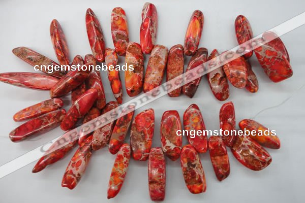 CDE984 15 inches 13*30mm – 16*50mm irregular dyed sea sediment jasper beads