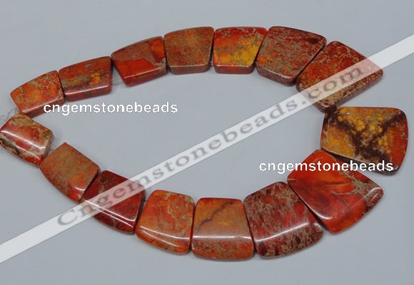 CDE990 Top drilled 18*25mm - 27*35mm trapezoid sea sediment jasper beads