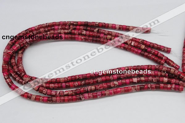 CDI11 16 inches 4*6mm cylinder dyed imperial jasper beads wholesale