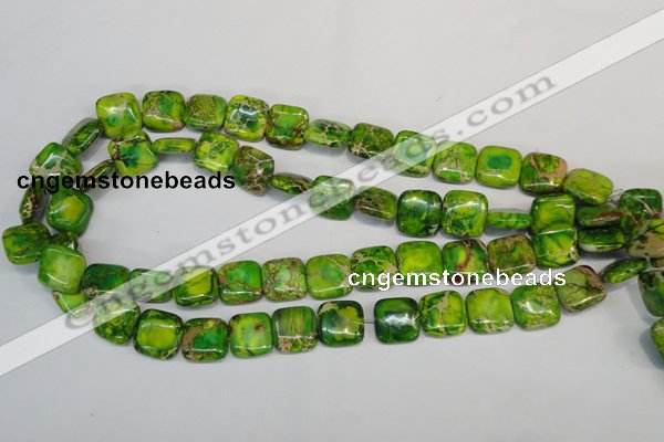 CDI121 15.5 inches 14*14mm square dyed imperial jasper beads