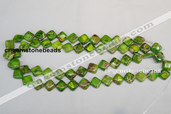 CDI122 15.5 inches 12*12mm diamond dyed imperial jasper beads