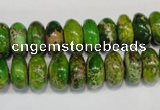 CDI135 15.5 inches 6*12mm rondelle dyed imperial jasper beads