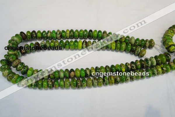 CDI135 15.5 inches 6*12mm rondelle dyed imperial jasper beads