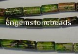 CDI140 15.5 inches 6*12mm tube dyed imperial jasper beads