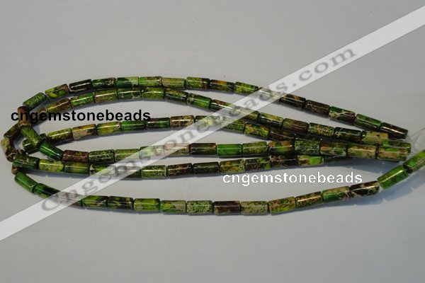 CDI140 15.5 inches 6*12mm tube dyed imperial jasper beads