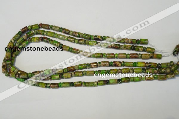 CDI142 15.5 inches 3*6mm rondelle & 6*9mm tube dyed imperial jasper beads