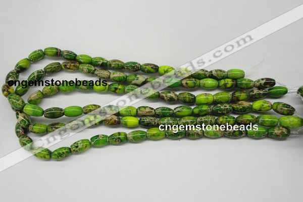 CDI145 15.5 inches 8*12mm rice dyed imperial jasper beads