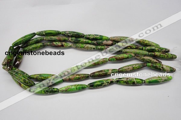 CDI146 15.5 inches 8*30mm rice dyed imperial jasper beads