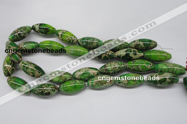 CDI148 15.5 inches 15*30mm rice dyed imperial jasper beads