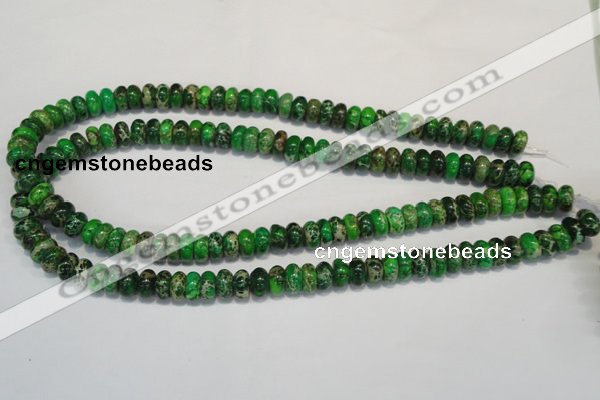 CDI161 15.5 inches 6*10mm rondelle dyed imperial jasper beads