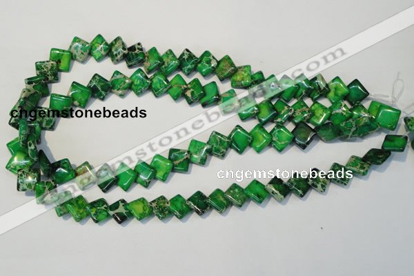 CDI204 15.5 inches 10*10mm diamond dyed imperial jasper beads