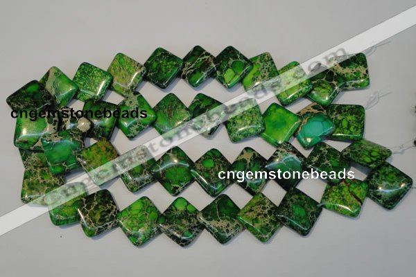 CDI207 15.5 inches 20*20mm diamond dyed imperial jasper beads