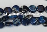 CDI230 15.5 inches 10mm flat round dyed imperial jasper beads