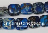 CDI238 15.5 inches 14*14mm square dyed imperial jasper beads