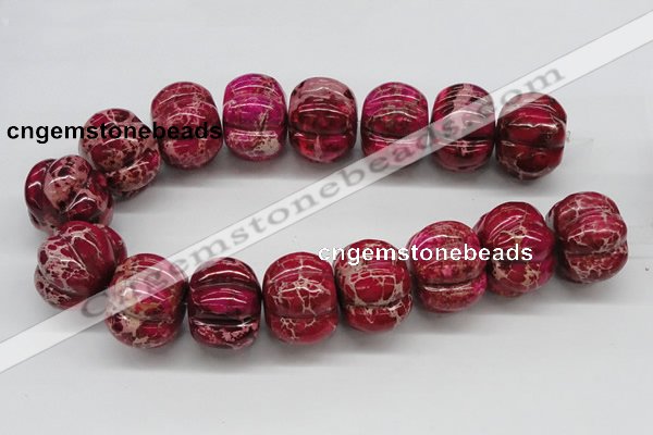 CDI25 16 inches 26*35mm pumpkin dyed imperial jasper beads