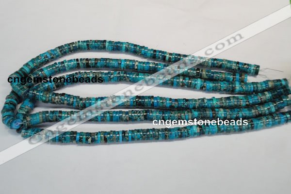 CDI276 15.5 inches 2*8mm heishi dyed imperial jasper beads